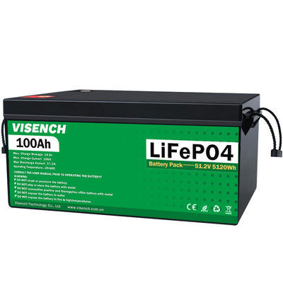 بطاريات ليتيم أيون قابلة لإعادة الشحن 51.2V 100Ah 24 فولت بطارية LiFePO4 مخصصة