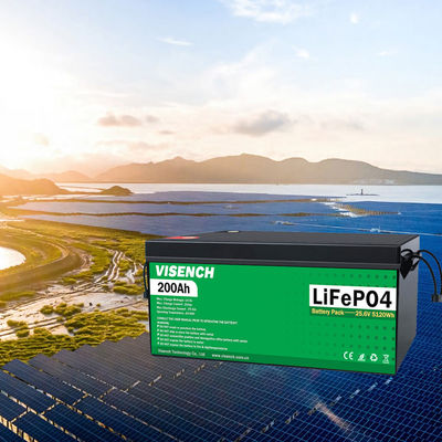بطارية مصنع Visench مباشرة 200ah 12v عميقة 6000 دورة مع BMS لنظام تخزين الطاقة عاكس الطاقة الشمسية