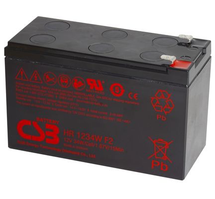 بطارية CSB HR1234W 12V 34W 12V 9Ah قابلة لإعادة الشحن بطارية AGM الحمضية ذات الرصاص الخالية من الصيانة 9Ah