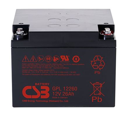 GPL12260 12V 26Ah بطارية CSB بطارية قابلة لإعادة الشحن