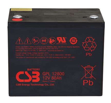 بطارية CSB GPL12800 12V 80Ah حياة طويلة بدون صيانة بطارية VRLA قابلة لإعادة الشحن للحمض الرصاصي لـ UPS