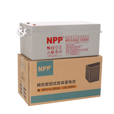 NPP بطارية جيل قابلة لإعادة الشحن NPG12-250Ah دورة عميقة بطارية جيل 12V 250Ah