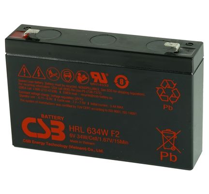 بطارية CSB HRL634W 6V 34W بطاريات عالية الأداء قابلة لإعادة الشحن للحمض الرصاصي الجاف للطاقة الكهربائية
