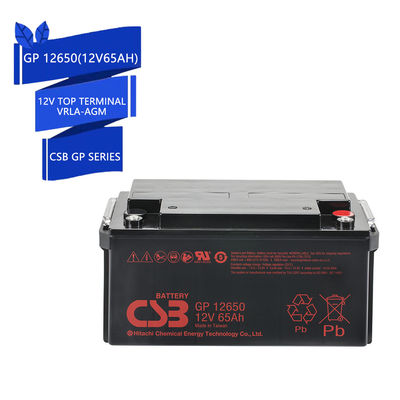 CSB GP12650 بطارية CSB 12V 65Ah لتخزين الطاقة قابلة لإعادة الشحن VRLA 12V 65Ah